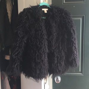 Furry black coat